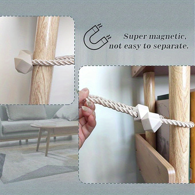 6 Pack Heavy Duty Magnetic Curtain Tiebacks - Strong Magnet Holdbacks for Thick Or Thin Curtains, Living Room, Bedroom, Office, Kitchen - Modern Window Drapes Clips (6 Pack), Living Room Curtain Holders, Modern Design, Durable Construction