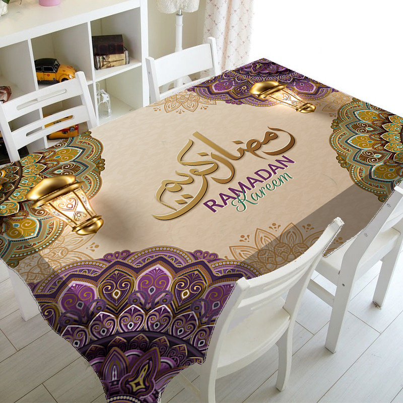 

Elegant Ramadan Tablecloth - Rectangular Polyester, Eid Celebrations & Home Decor