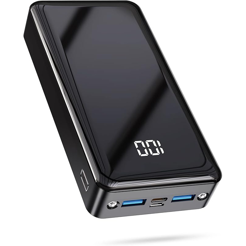E-shop 24000mAh Hochkapazitätes Powerbank, LED-Ladeanzeige, Type-C Schnellladung, USB/Micro-, Charging Akku für alle Handymarken, Outdoor