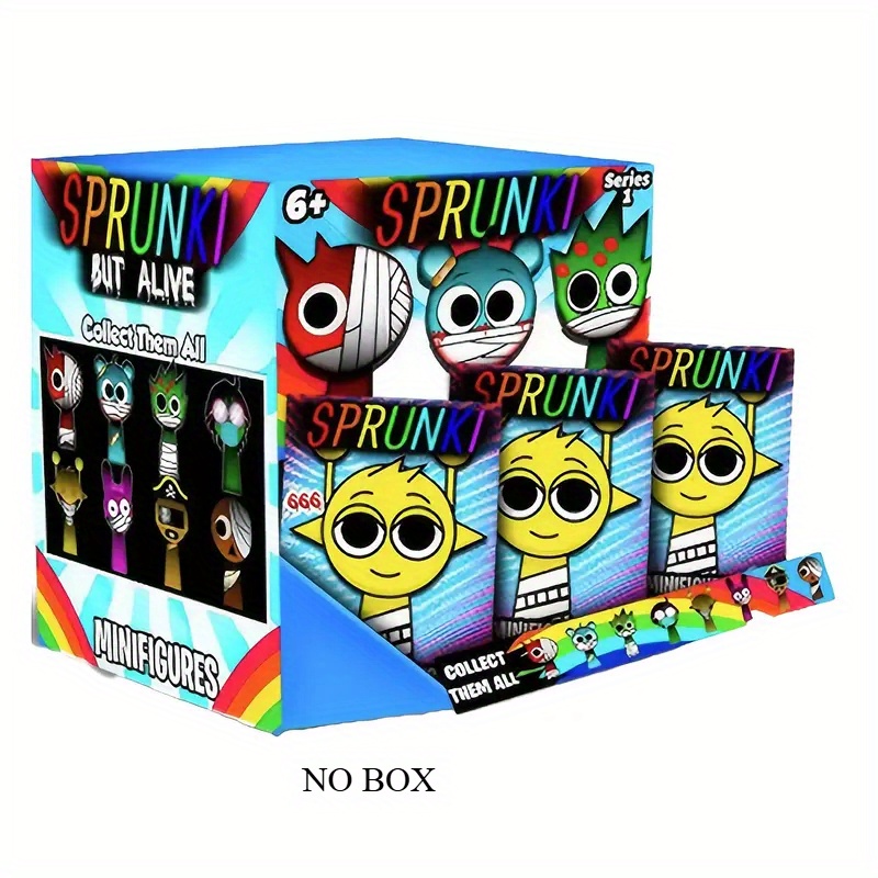 TEMU Boîte de 6 figurines aléatoires Sprunki, figurines à paillettes, sac des personnages Sprunki, sac Sprunki Ensemble de figurines Sprunki Cadeaux
