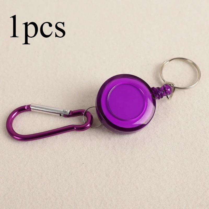 Retractable Steel Wire Rope Pull Key Chain Spring Clasp Outdoor Steel Wire Rope Key Ring Rebound Id Card Holder Sports Tool
