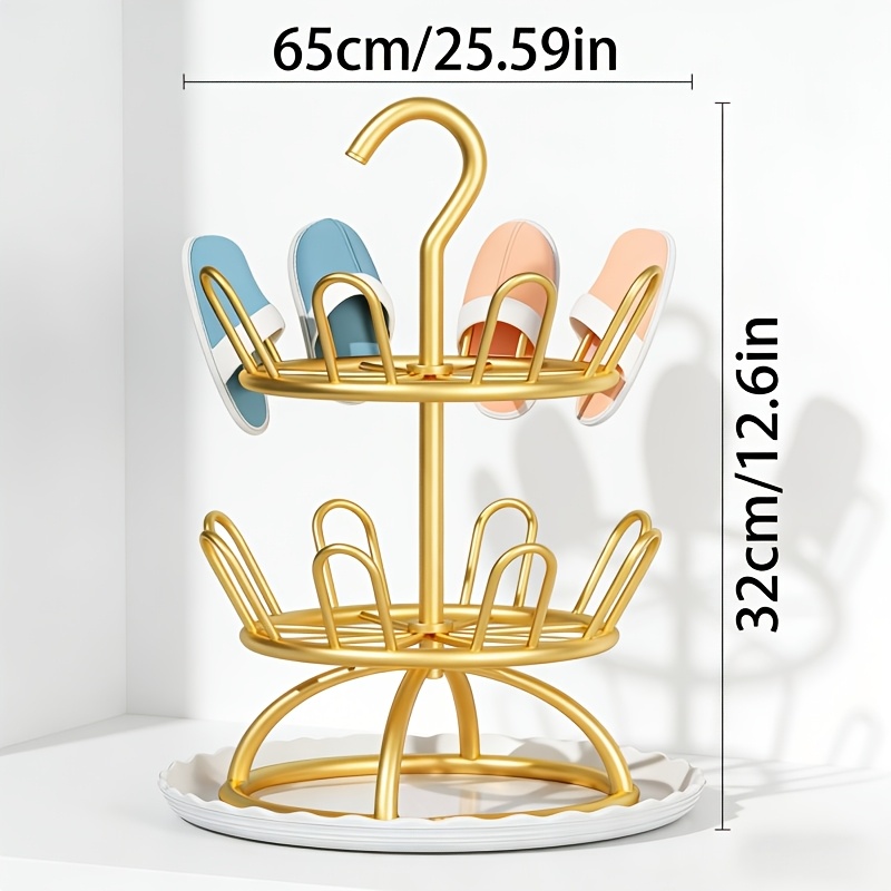 Shoe-Specific Rotating Drying Storage Rack, Featuring an Artistic Streamlined Wrought Iron Design That Is Elegant and Generous. Multi-tiered Storage Layout with Ample Capacity, Rotatable for Flexible Adjustment. Switch Freely Between Floor-standing