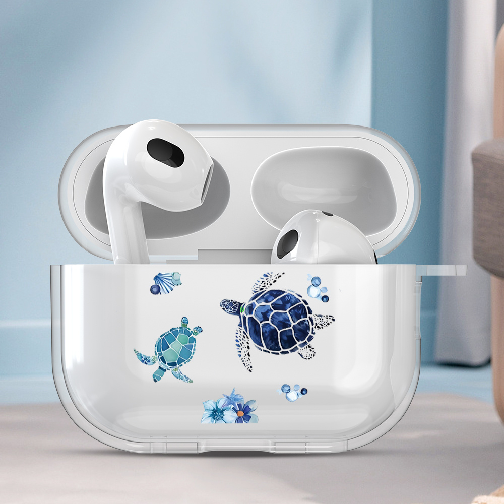 TEMU Stylish Clear Turtle Pattern Earphone Case - Compatible With For Iphone For Airpods 4/3/2/pro 22/pro - Perfect Gift For , Family, Or Other,