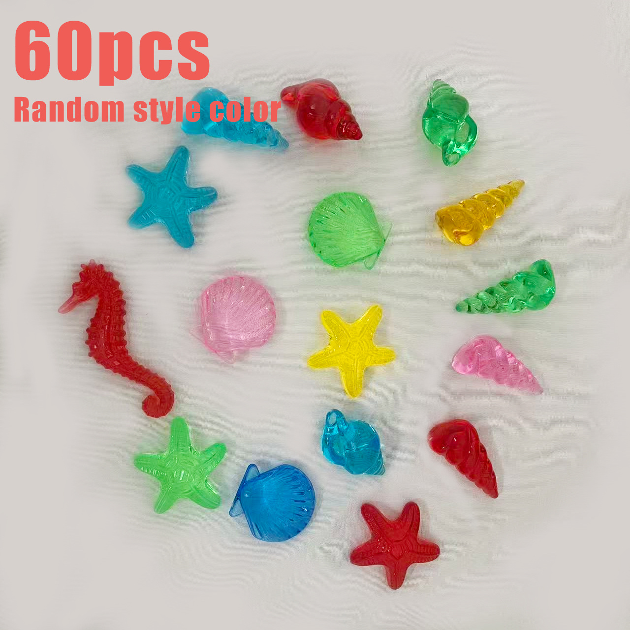 Image of Feellife 60pcs Ocean Animal Gemstone Toys, Acrylic Material, Kids' Pool Diamonds, Pirate Treasure Hunt, Suitable For Children Ages 3+ (party Favor Bags), Random Shapes And Colors