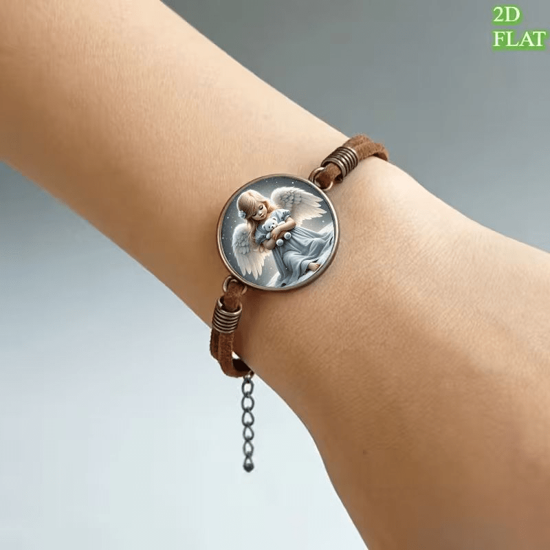 2D Flat Pattern Vintage Bangle Bracelet, Holiday Gift