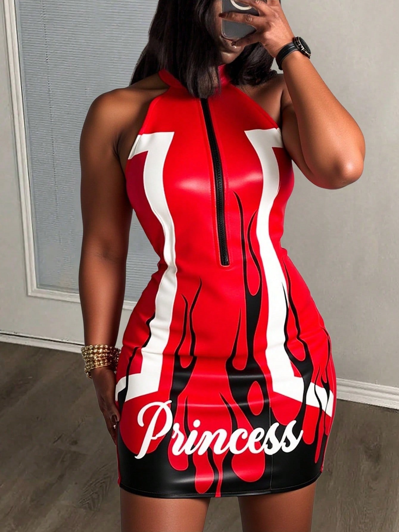 knee length dresses for ladies White Alphabet Dress