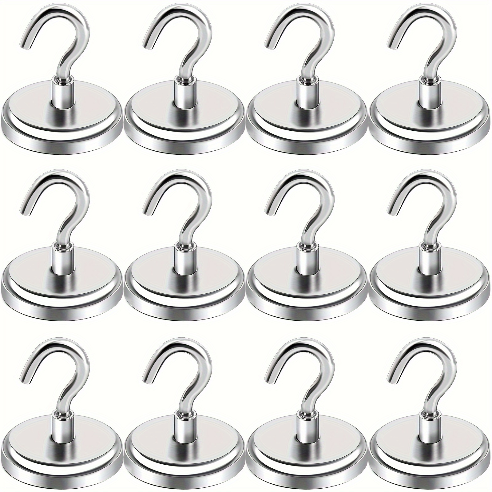 

Contemporary 45.36kg Heavy Duty Magnetic Hooks - 9 Pack, Strong Neodymium Magnet Hooks For Home, Kitchen, Workplace, Office - Metal, Wall Mount, No Drill , Multipurpose Use