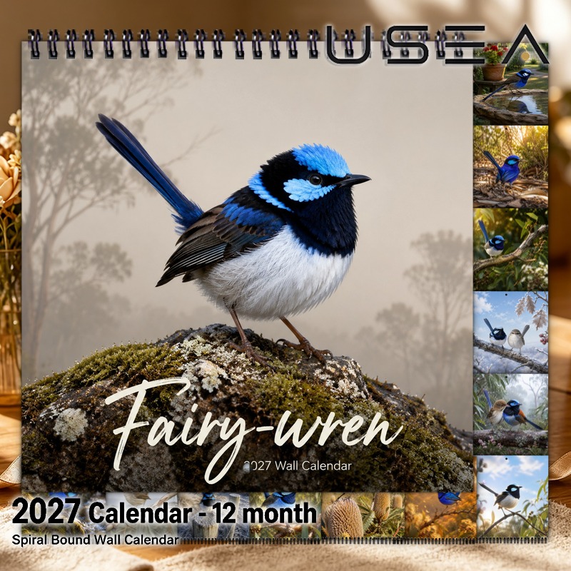 TEMU Hanging Wall Calendar, Fairy- 12 Month Wall Calendar, Twin Wire Spiral Binding, Botanical Print, Aesthetic Wall Decor, Gift For Mom Women