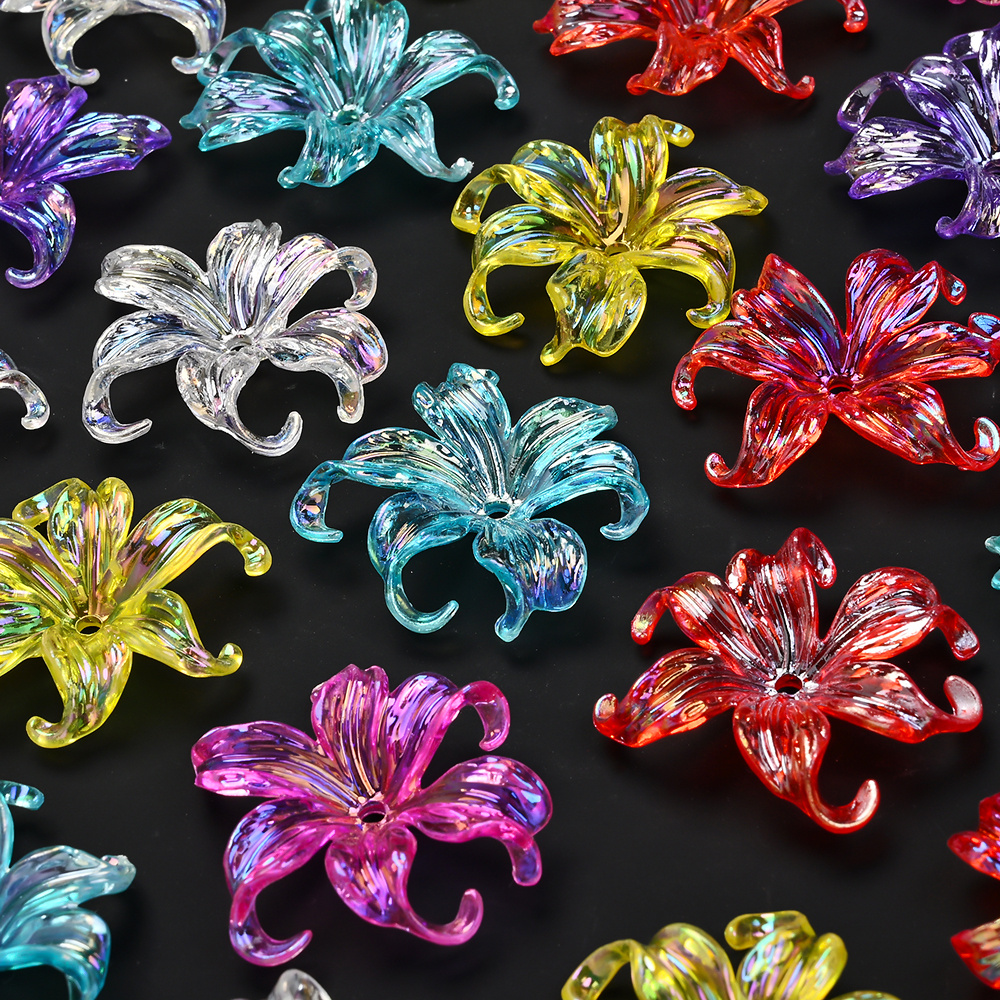 20 peças/conjunto de miçangas brilhantes com flores de   para artesanato diy, decorações, canetas personalizáveis, pingentes, enfeites artesanais, acessórios   para cabelo