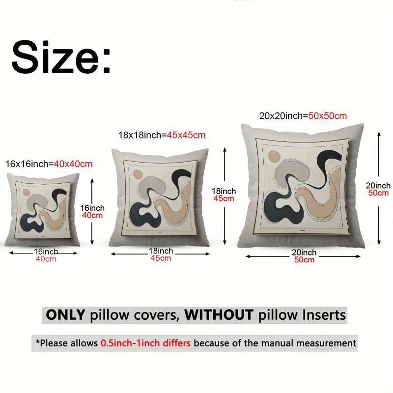 abstract   polyester throw pillow covers soft comfortable machine washable for   sofa bedroom party decor with pillow insert not included details 2