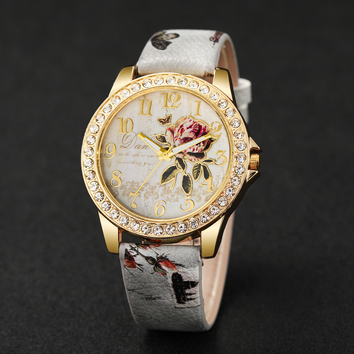 Floral-Shaped Quartz Watch Lightweight Leather Band Elegant Ladies Dress Fashion Elegant Watch for Lady Girls, Wrist Watch with  main image 3