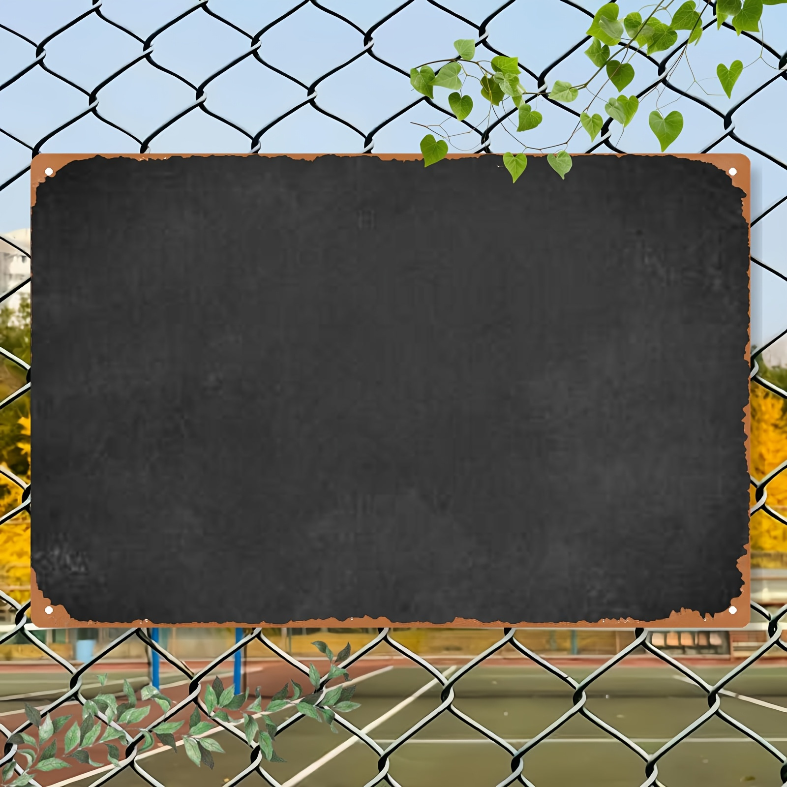 TEMU 8x12 Inch Vintage Blackboard Wall Hanging With - Chalkboard Surface For Decor, Indoor/outdoor Use, Easy Mounting, Durable Metal Board For Notes,