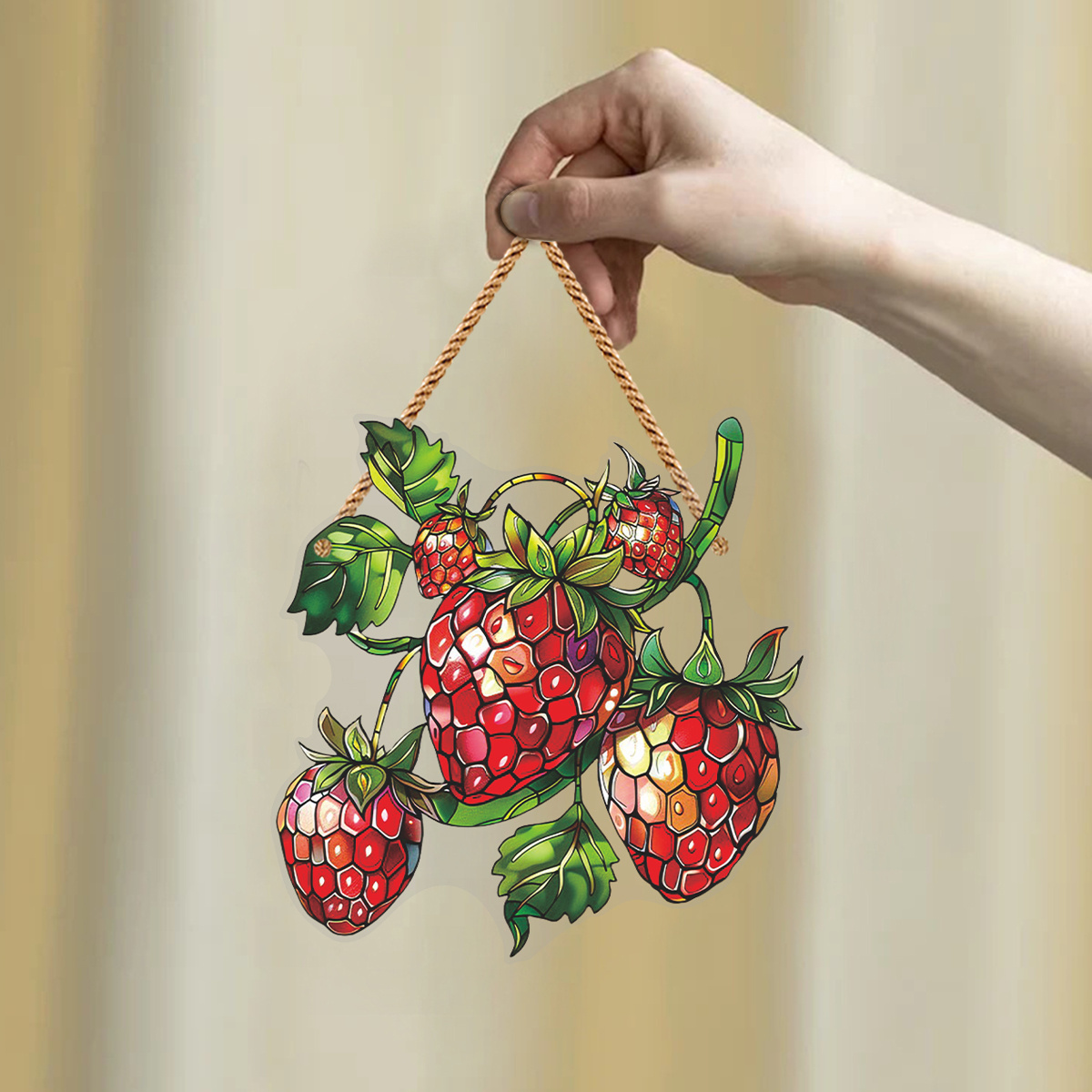 

Strawberry Sun - Acrylic, No Power Needed, Thanksgiving & Christmas Decor, Outdoor Hanging Window Charm