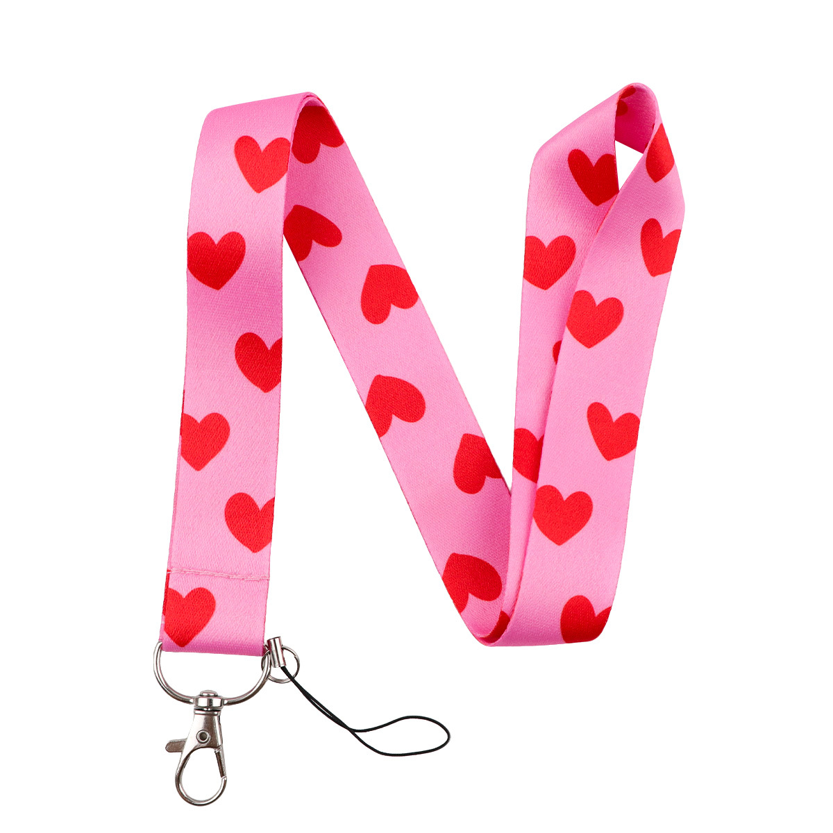 1pc Pink Love Neck Strap Lanyards Keychain Badge Holder Id Credit Card Pass Hang Rope Lanyard For Keys Accessories Gifts