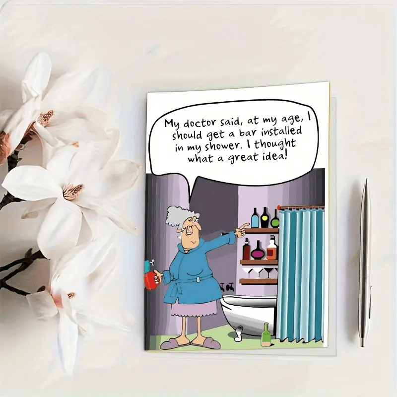 TEMU This Set Of 4pcs (2 Greeting Cards And 2 Envelopes) Is A Birthday For Individuals In Their 50s, 60s, Or 70s. Great For Honoring The Birthdays Of