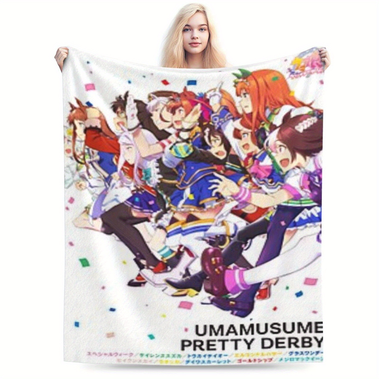 TEMU Uma Musume Fleece Blanket, , Multifunctional For Sofa, Bed, Car, , Camping - All