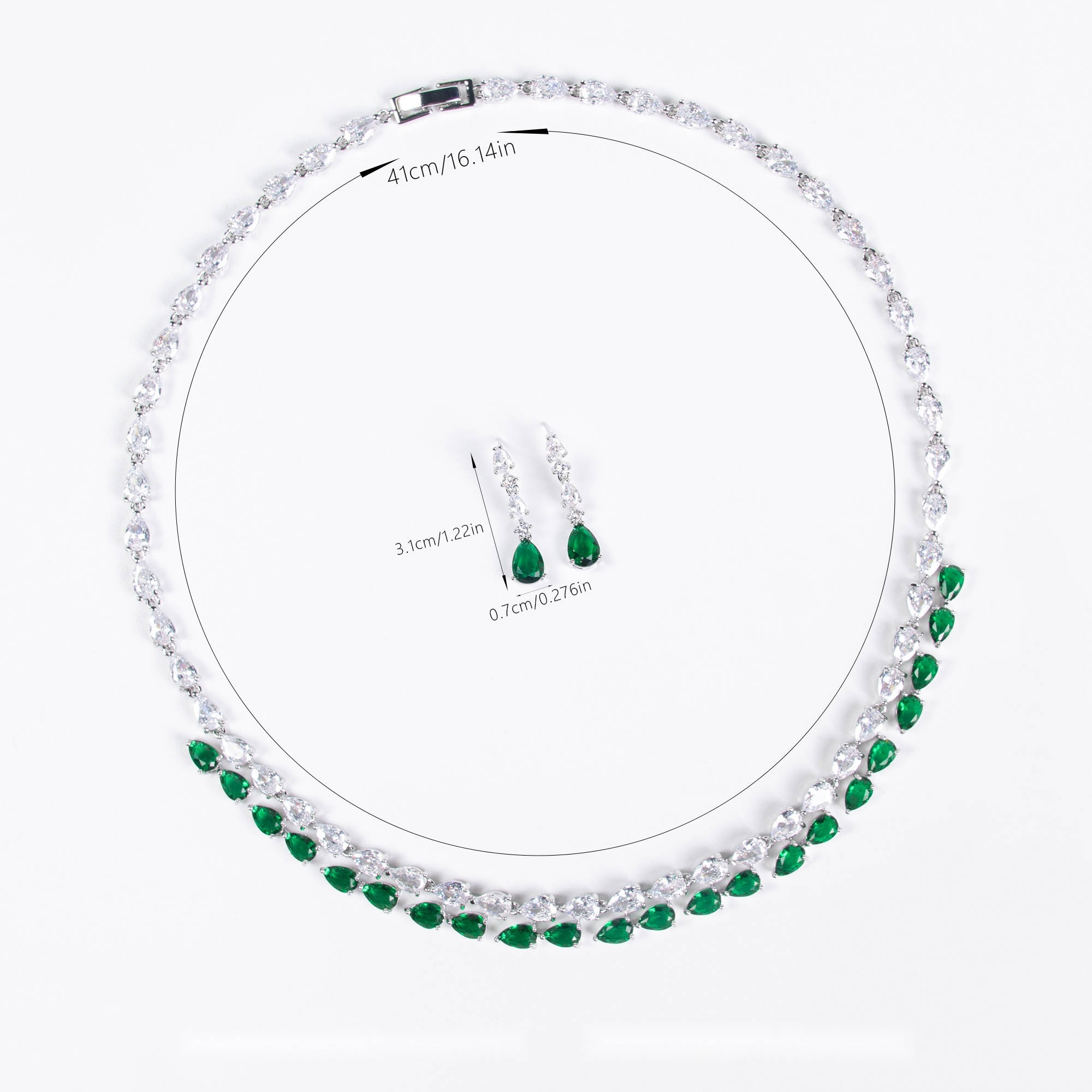 Luxury Women's Multi-Color Cubic Zirconia Jewelry Set, Gift for Brides