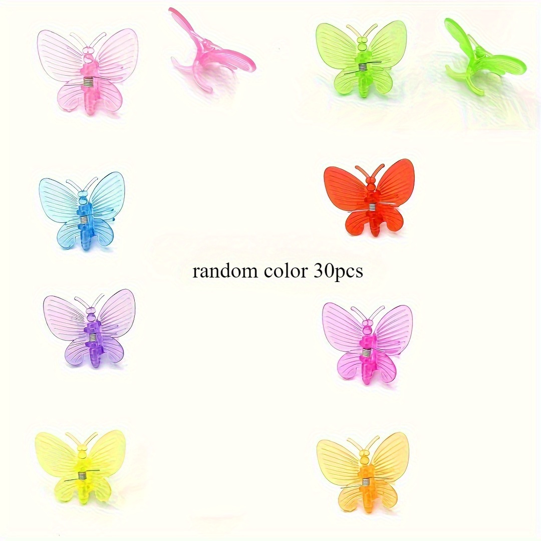 E-shop 30 gemischte Farben Pflanzenstützclips aus Kunststoff, Schmetterlingsdesign, geeignet für Orchideen, Schmetterlingsrauholz und Blumenstiel