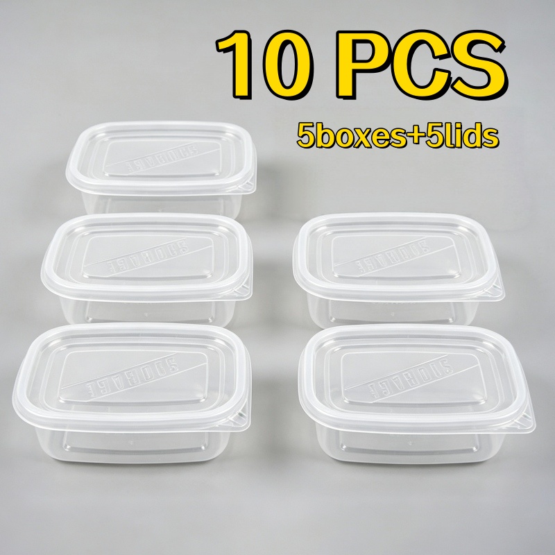 TEMU 10pcs Set Of Airtight Food Storage Containers, Reusable Fresh-keeping Boxes | Leak-proof, Stackable, Microwave Safe. Suitable For Refrigerator