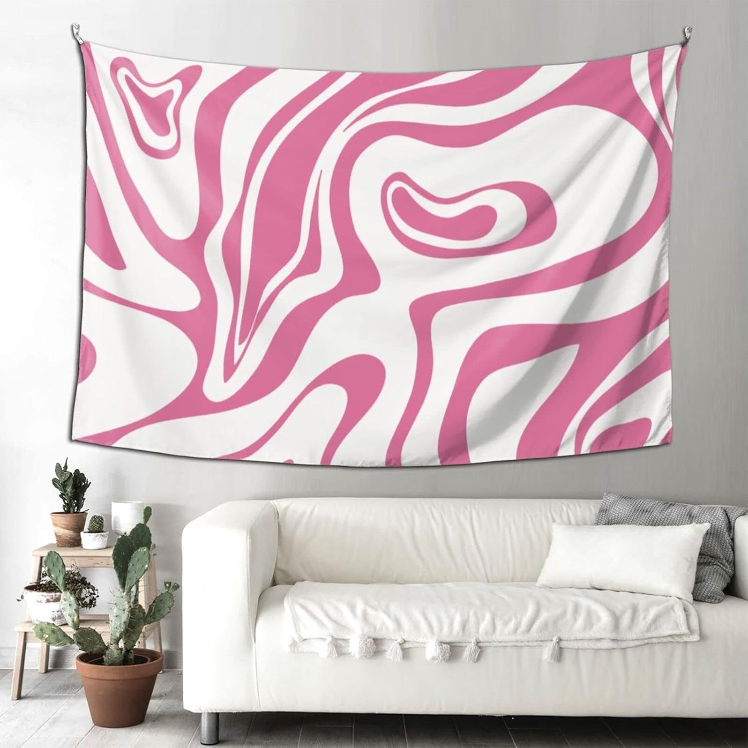pink cute tapestry wall hanging kawaii aesthetic preppy room Temu