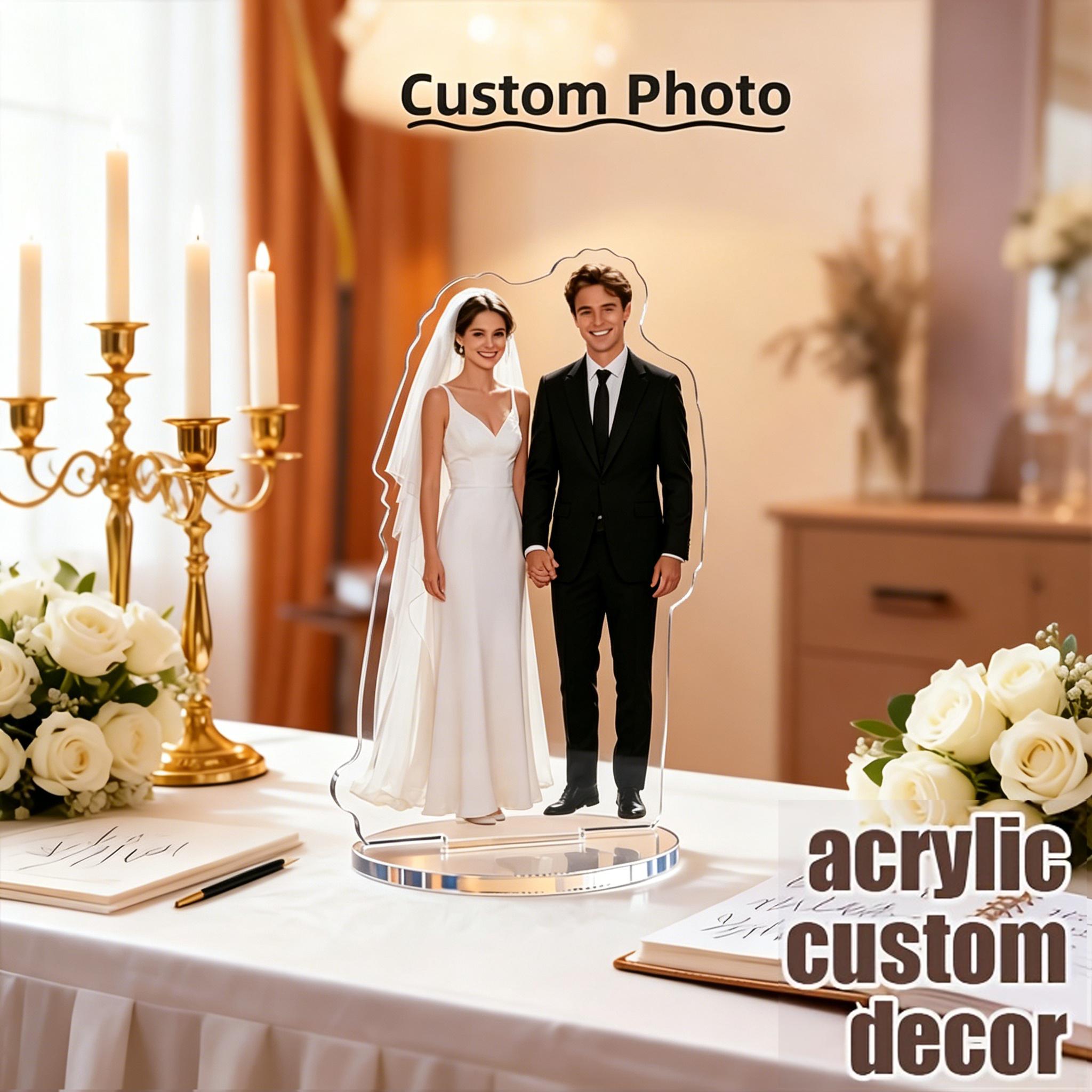 TEMU Decorative Sign & Plaque: 1 Custom 2d Flat Acrylic Photo Stand, Personalized Couple/celebrity/family Portrait Acrylic Display Stand, Wedding
