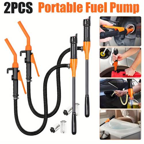 2pcs portable transfer pump 2 6 gpm rate pe material battery operated electric siphon for gas diesel water handheld oil extractor