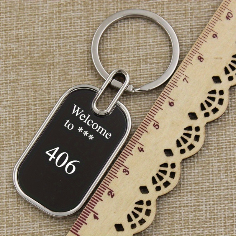 TEMU Portachiavi in Metallo Personalizzabile - Targhetta per Chiavi d'Hotel con Numero Incisi al Laser, Portachiavi Personalizzato per della Tua