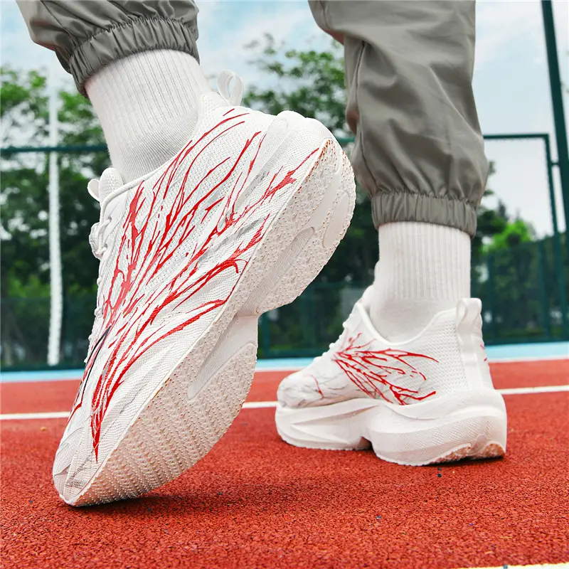 mens running shoes lightweight cushioned athletic sneakers with breathable fabric upper non slip pvc outsole white red accent gym jogging hiking shoes lace up closure for ideal for casual competitive use gym footwear performance footwear mens sophisticated low shoes shoes that glow in the dark fluorescent shoes yellow sneakers fluoride shoes cloth lace up shoes calf sports shoes Product details 7