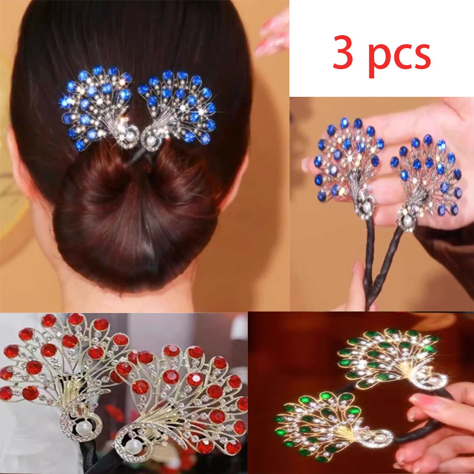 

3pcs Set - - Ponytail & Bun , Types - Or Christmas