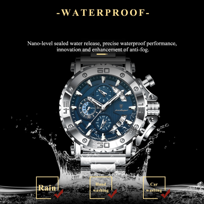POEDAGAR Premium Business Style Men's Quartz Watch