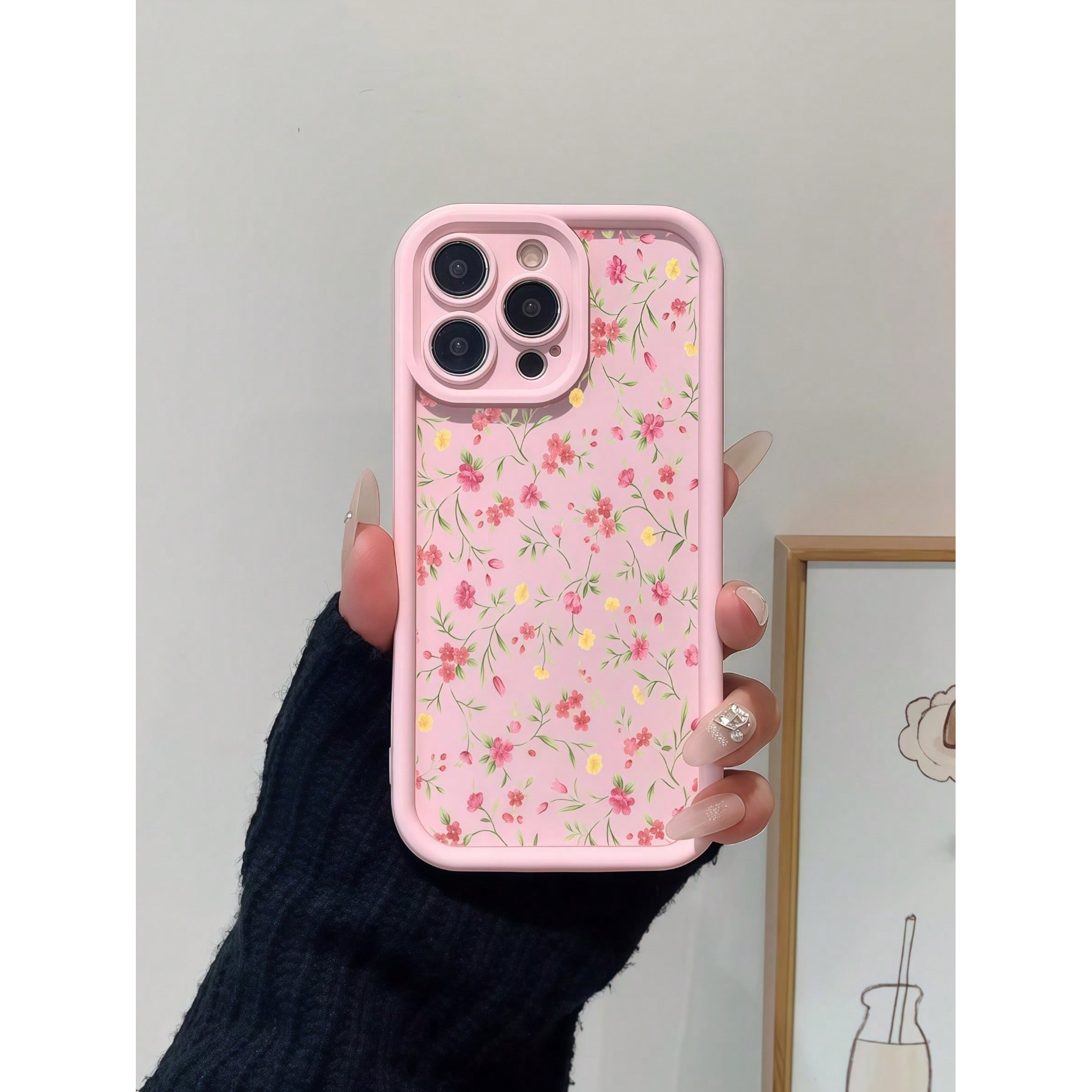 TEMU Phone Case: A Creative Pink Cute Floral Gradient Flower Beautiful Phone Case, For Iphone 17 Pro Max, For Galaxy S26 Ultra, For A03-a07 Series,
