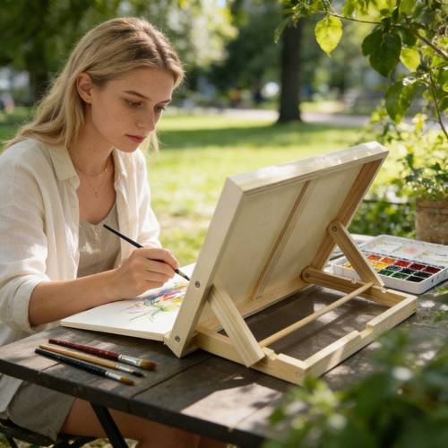 start creation foldable wooden painting table portable sketch easel writing board stable and durable board