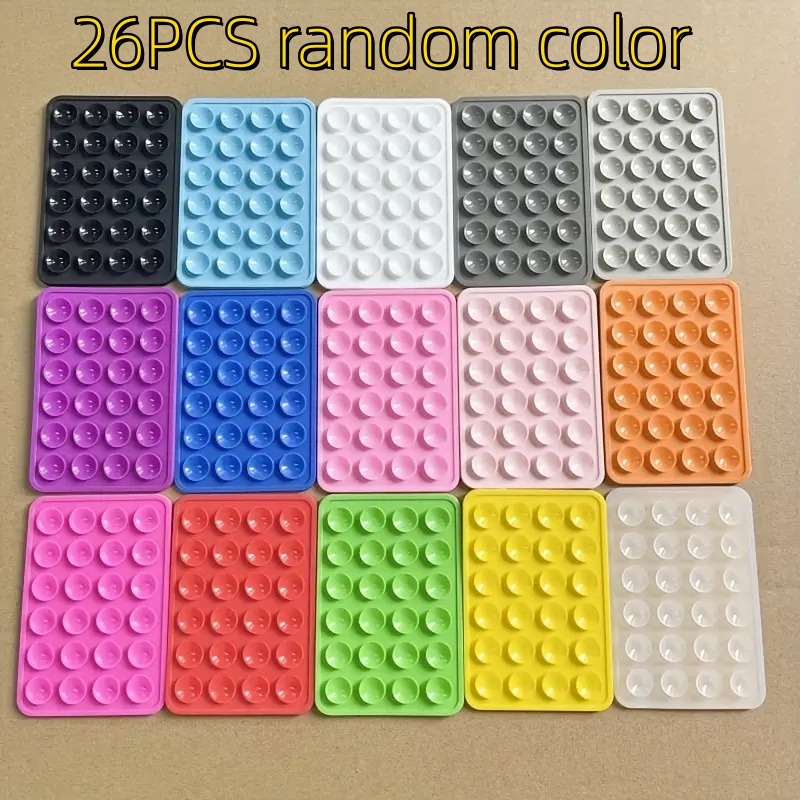 TEMU Support de téléphone à ventouse 26 pièces, couleurs aléatoires, autocollant arrière de téléphone portable en avec ventouse, support à ventouse