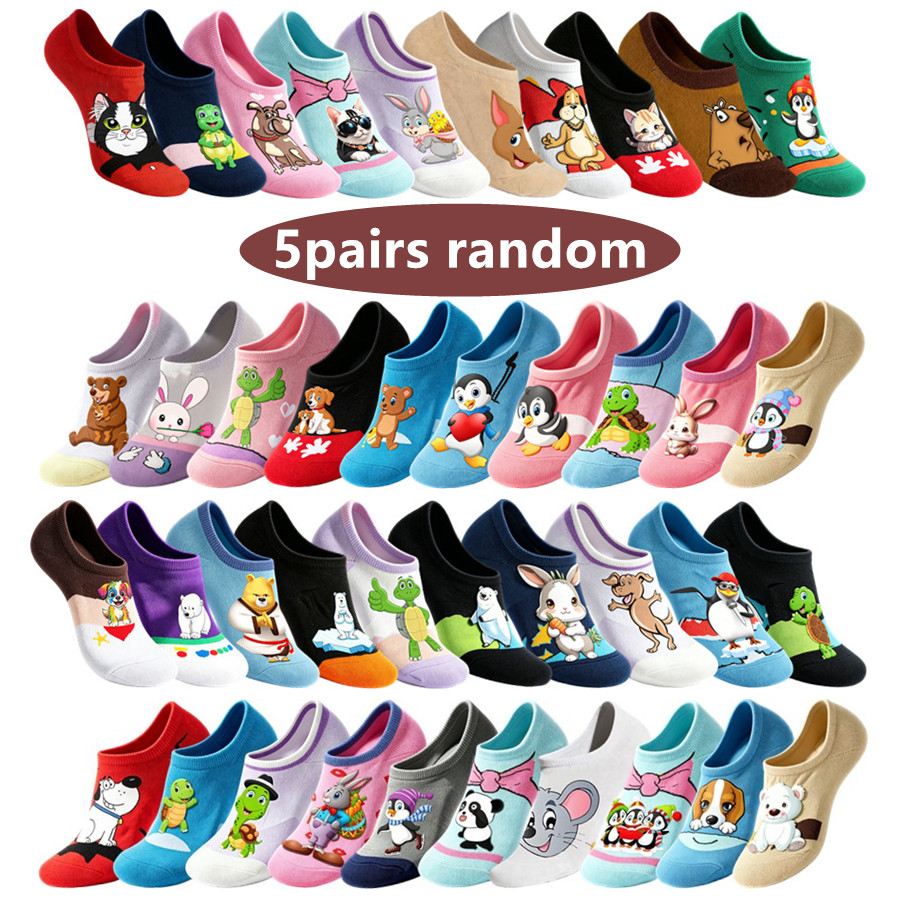 TEMU 5 de calcetines casuales tipo tripulación de 5 surtidos de tendencia Hip Hop para , con diseño divertido de dibujos animados y anime, adecuados