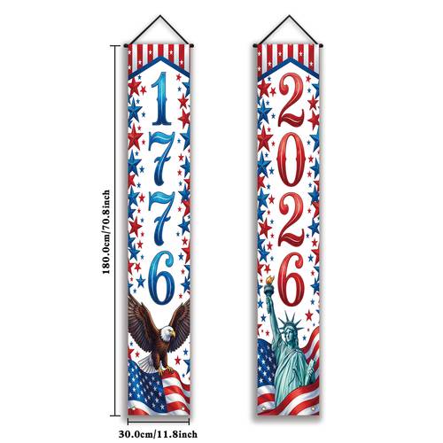2d flat 2d flat 2d flat 2d flat a 2d banner for the 250th anniversary of america 1776 2026 featuring porch with soldiers and the statue of