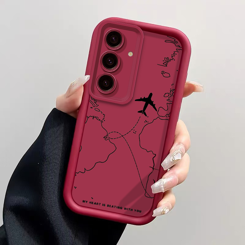 

Protégez-vous pour S24 FE avec une Coque en Silicone Antichoc pour la Mode - Un Avion qui