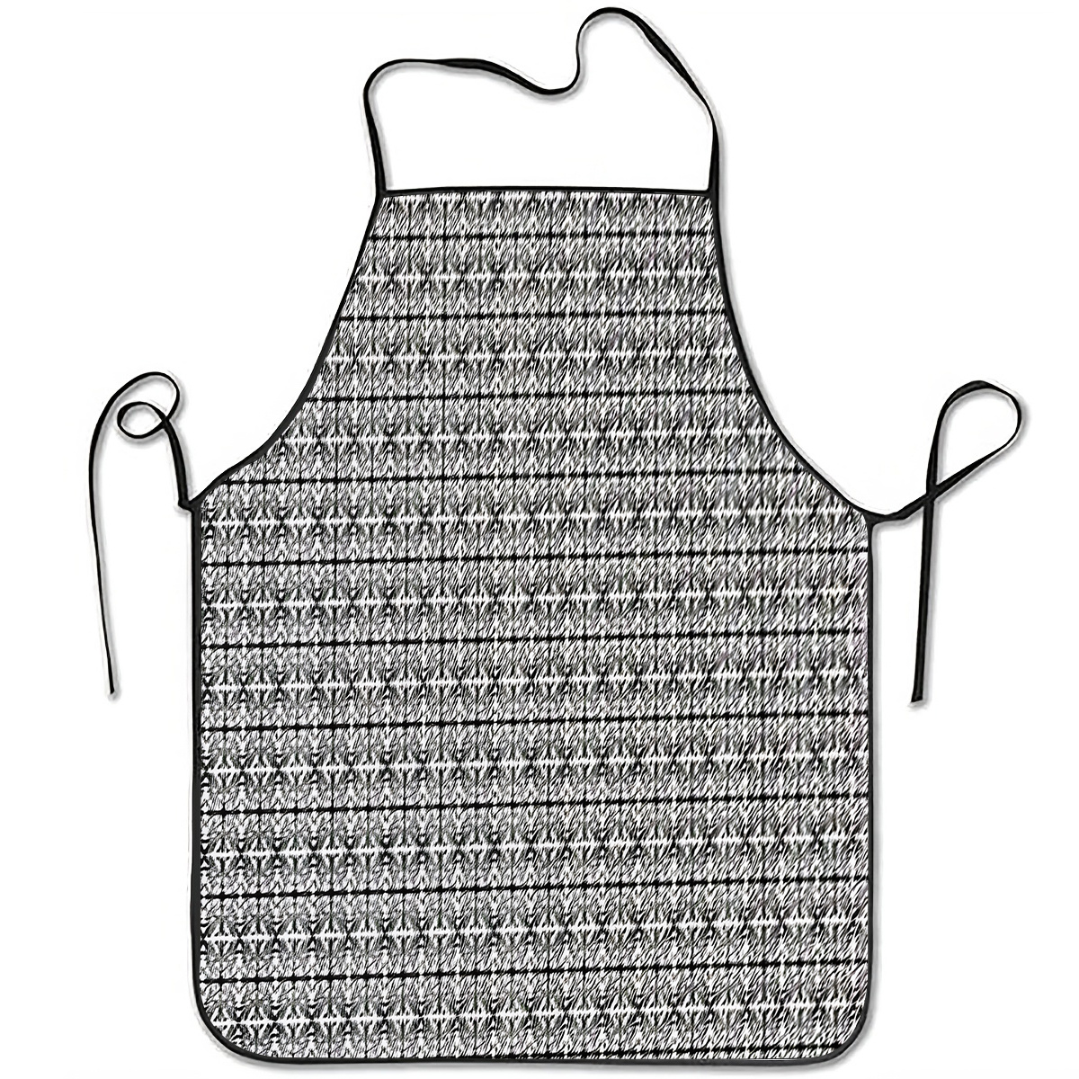 TEMU 1pc Wire Mesh Shadow Print Apron | Durable And Easy To Clean, Adjustable Waist Tie, Polyester Material, Perfect For Kitchen Cooking, Gardening,