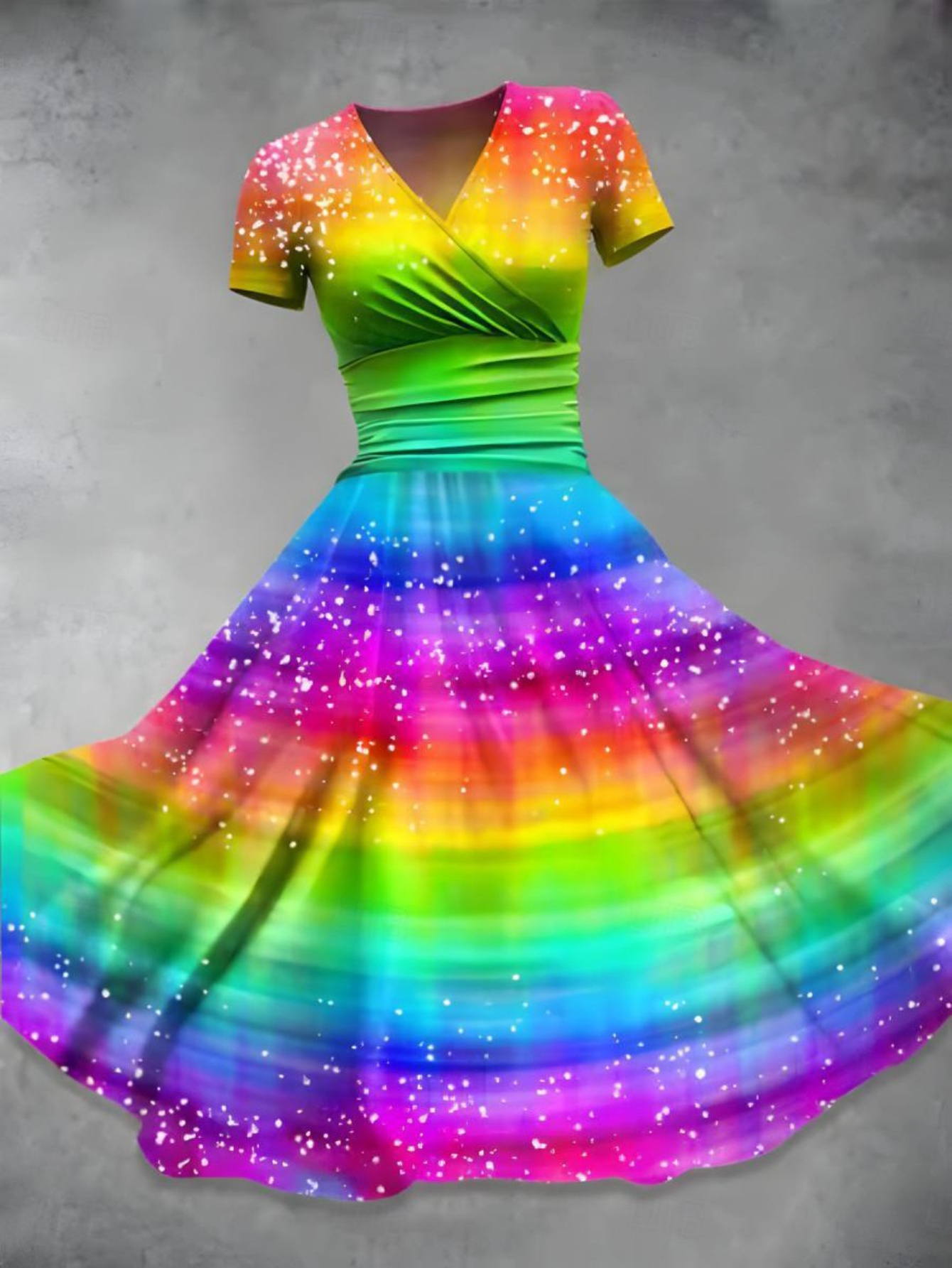 pastel rainbow dress sold on Temu United States