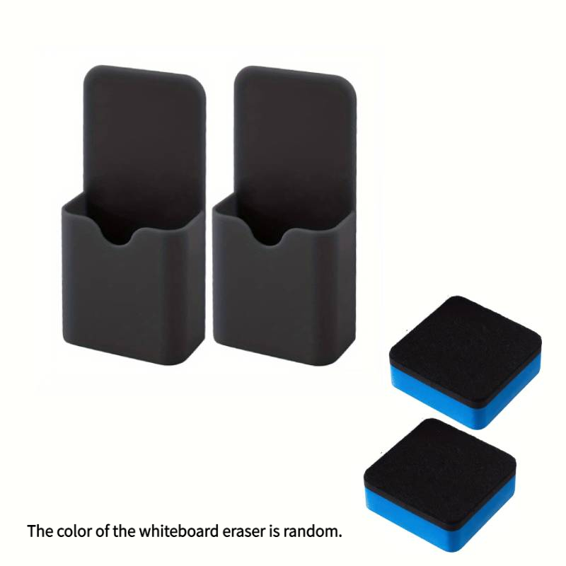 TEMU Porte-stylo magnétique, ensemble de 2 boîtes de rangement magnétiques pour marqueurs avec 2 gommes pour blanc, boîte de rangement magnétique