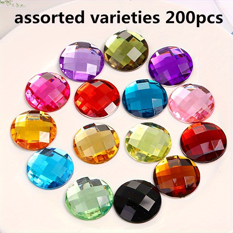 2d Flat, 200pcs 0.8cm/0.31 Inch Flat Back Round Acrylic Beads For Clothing Accessories Random Color