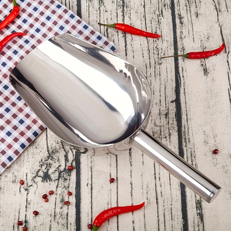 E-shop Robuster Edelstahl-Eisschöpfer – Mehrzweck-Schöpflöffel für Lebensmittel, Mehl, Süßigkeiten, großer Metall-Universalschöpfer für Trockenwaren,