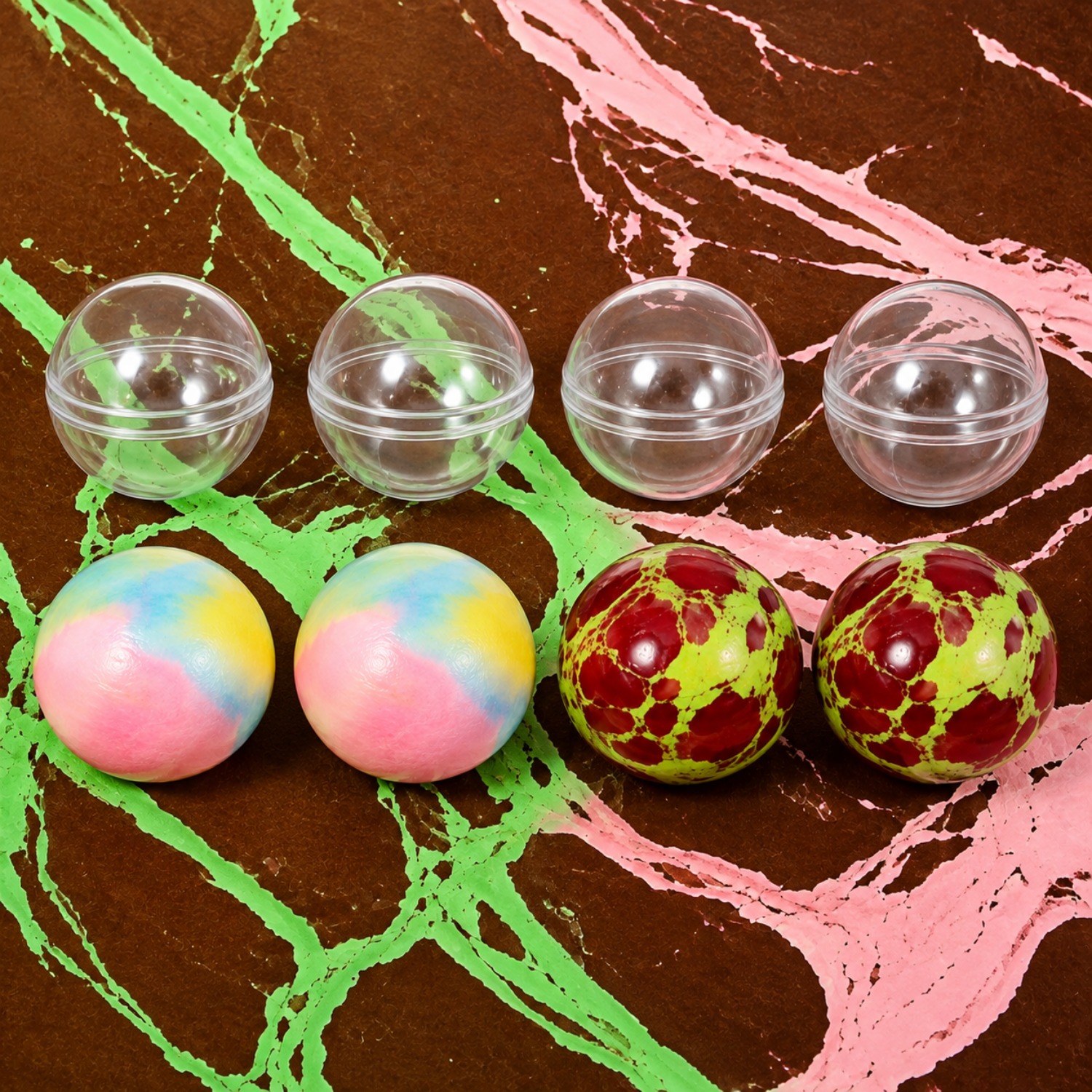TEMU 3/4 piezas Bolas Crujientes con Capa Crispy y , Juguetes Sensoriales ASMR para Apretar, Bolas Fidget Coloridas con Transparentes, Divertidos