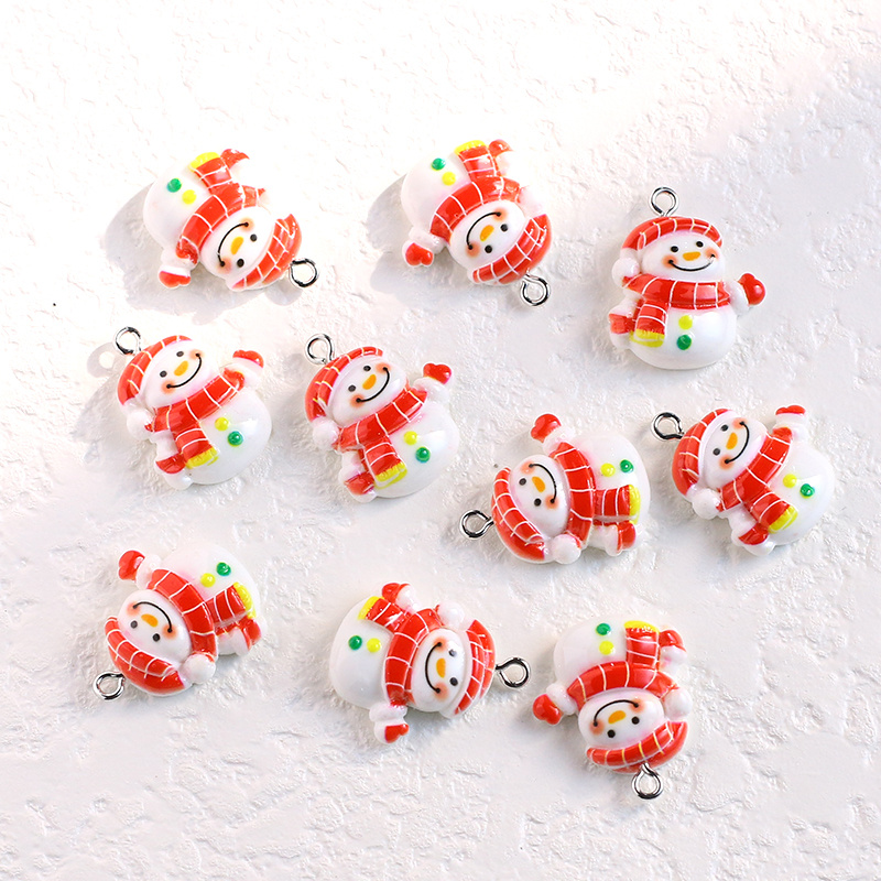 

10pcs Snowman Resin Charms For - Ideal For Earrings, Necklaces, Bags & Keychains Crafts, Best For Christmas