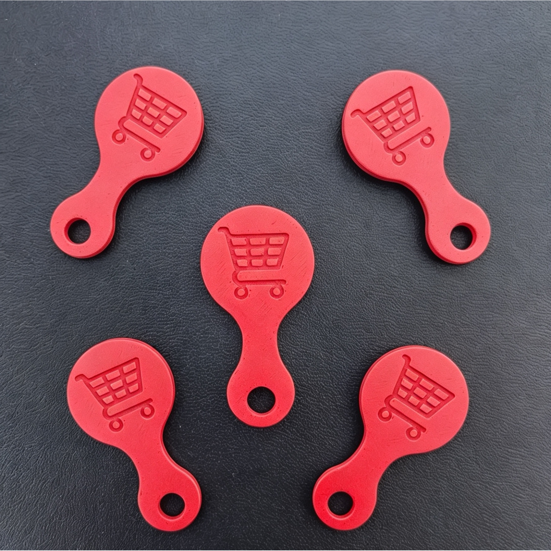 TEMU 5 piezas de herramienta para desbloquear carritos de compras impresas en 3D, token para abrir carritos de , llave portátil y práctica adecuada