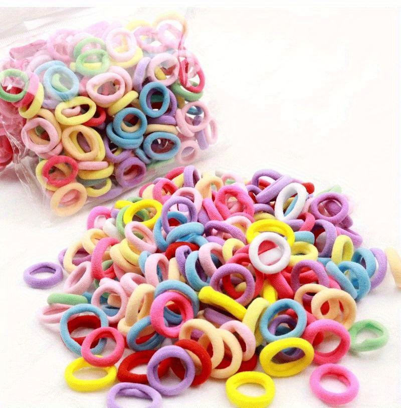 200pcs Vibrant Colorful Elastic Hair Bands for Girls & Women - Small Rubber Ponytail Holders, Scrunchies & Hair Ties - Mixed Colors for Stylish Hairstyles & Everyday Use