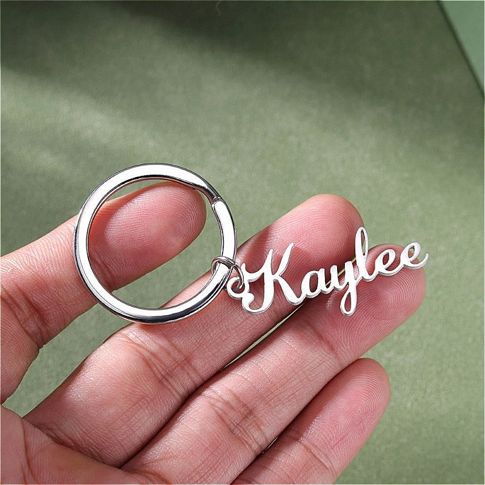 

1pc Personalized Steel Keychain, Engraved Or , , For