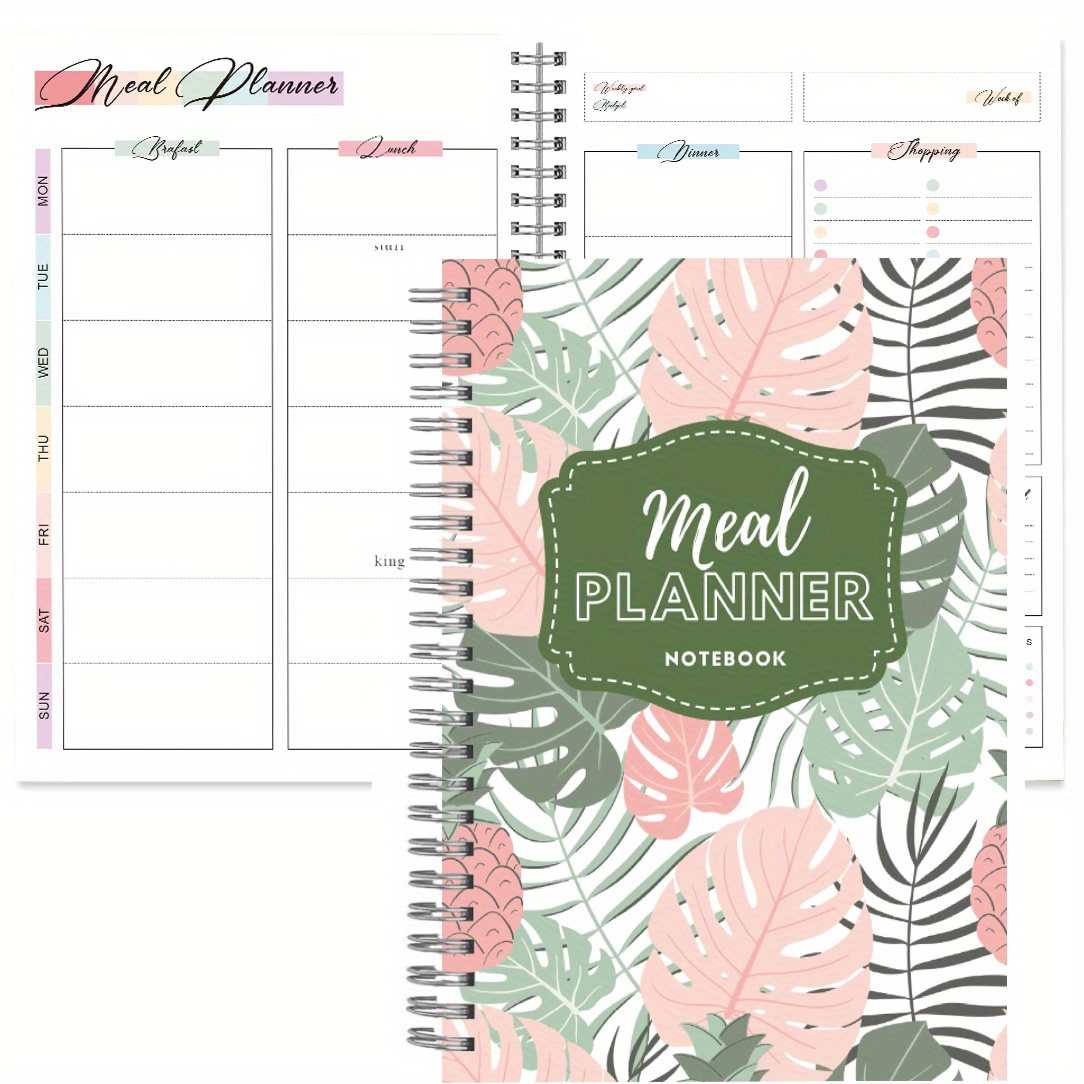 TEMU 1pc Meal Planner Notebook With Grocery List: Weekly Menu And Tear Off Shopping List 48 Weeks A5