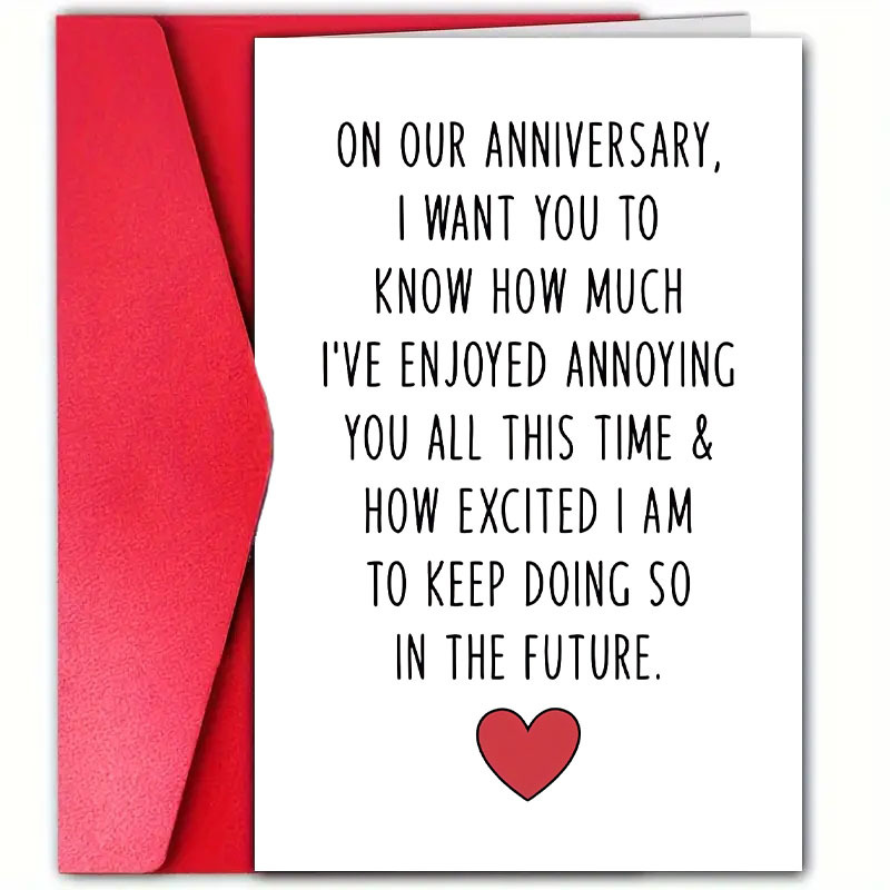 1pc humorous anniversary card with envelope 4 92 x 6 89 inches     girlfriend boyfriend   and gratitude with   ideal for birthdays and anniversaries anniversary occasions