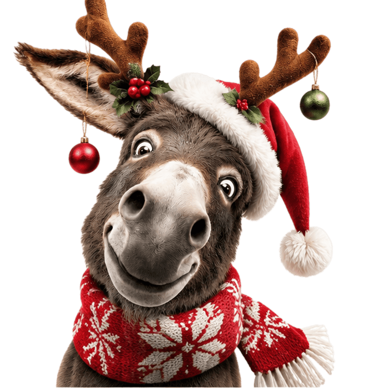 TEMU 1pc 2d Flat Pattern Sticker, Christmas Window Decal, Window Flower, Glass Mural Window Door Decoration Sticker Christmas Reindeer Donkey Holiday