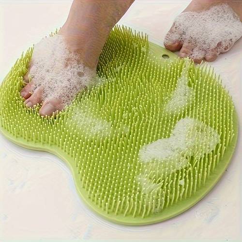 2pcs pink silicone exfoliating massage pads for shower bathtub wall mounted non slip suction cup back scrubber deep clean relaxation tool for bathroom bathtub massage accessory heartshaped bristle scrubber